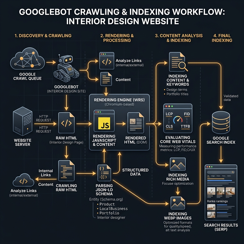 Google Crawling and Indexing Flow for Architecture Websites